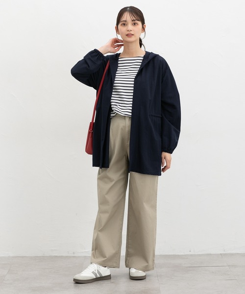 Honeys（ハニーズ）の「【ハニさら・接触冷感・ＵＶカット】フーデッドカーディガン（カーディガン/ボレロ・レディース・グレイッシュベージュ/ブラック/ネイビー/ベージュ・L/LL/M）」の9枚目の写真