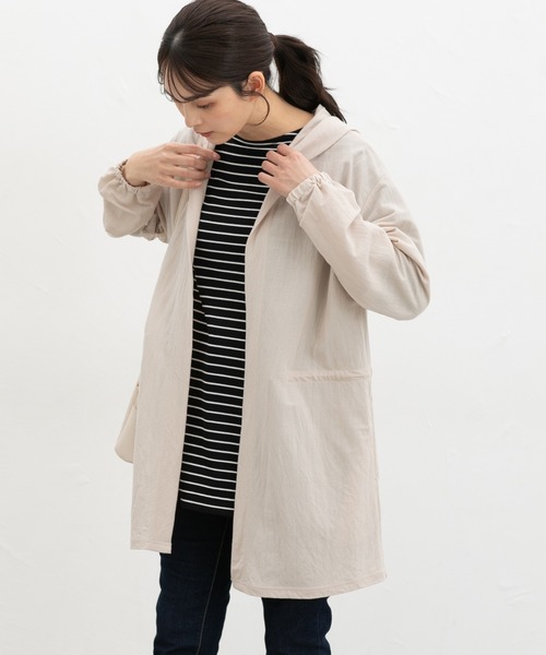 Honeys（ハニーズ）の「【ハニさら・接触冷感・ＵＶカット】フーデッドカーディガン（カーディガン/ボレロ・レディース・グレイッシュベージュ/ブラック/ネイビー/ベージュ・L/LL/M）」の18枚目の写真