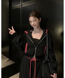 inst.ALL（インストール）の「クロップド丈配色パーカー×パンツSET（セットアップ）」