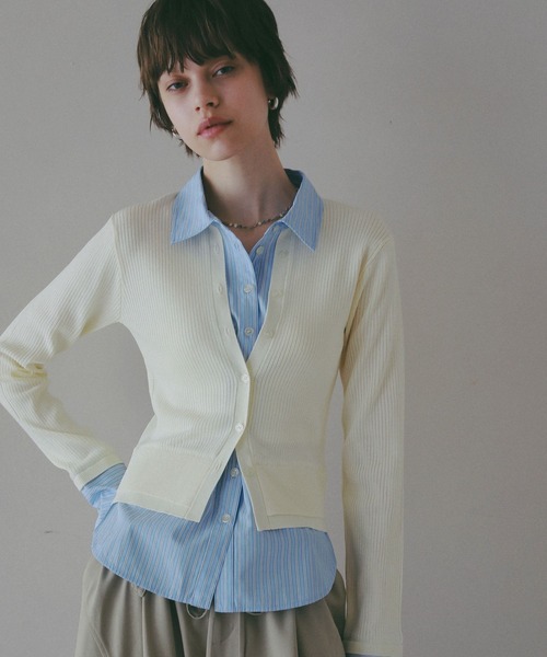 BAYFLOW（ベイフロー）の「【EF(エフ)】カーディガンシャツ（WOMEN）（カーディガン/ボレロ・レディース・オフホワイト/ブラック・FREE）」の18枚目の写真