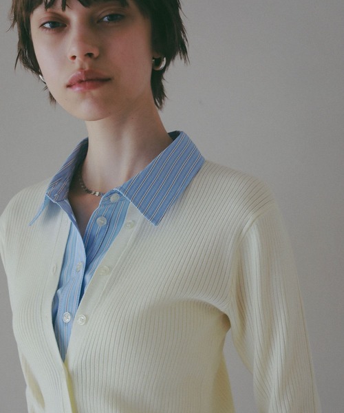 BAYFLOW（ベイフロー）の「【EF(エフ)】カーディガンシャツ（WOMEN）（カーディガン/ボレロ・レディース・オフホワイト/ブラック・FREE）」の8枚目の写真