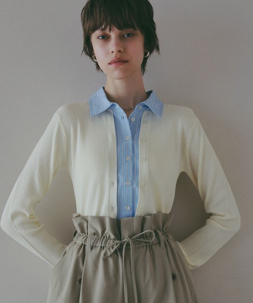 BAYFLOW（ベイフロー）の「【EF(エフ)】カーディガンシャツ（WOMEN）（カーディガン/ボレロ・レディース・オフホワイト/ブラック・FREE）」の4枚目の写真