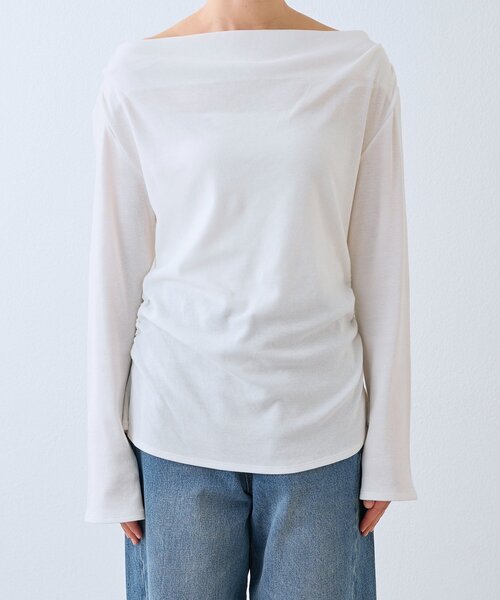 RIVE DROITE（リヴドロワ）の「予約【ワンショルやオフショルにも】ネックコンシャスカットソー（Tシャツ/カットソー・レディース・オフホワイト/ブラック・FREE）」の18枚目の写真