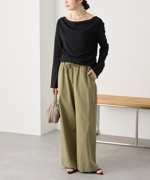 RIVE DROITE（リヴドロワ）の「予約【ワンショルやオフショルにも】ネックコンシャスカットソー（Tシャツ/カットソー・レディース・オフホワイト/ブラック・FREE）」の15枚目の写真