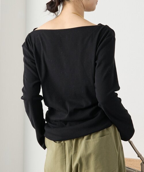RIVE DROITE（リヴドロワ）の「予約【ワンショルやオフショルにも】ネックコンシャスカットソー（Tシャツ/カットソー・レディース・オフホワイト/ブラック・FREE）」の10枚目の写真