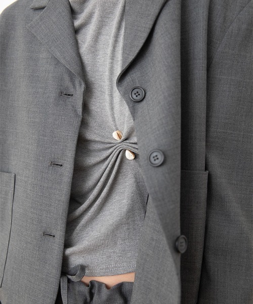 leinwande(ラインヴァンド)の「【leinwande】26SS新作 Compact Single Jacket(テーラードジャケット・レディース・グレー/ネイビー系・ONE SIZE)」の8枚目の写真