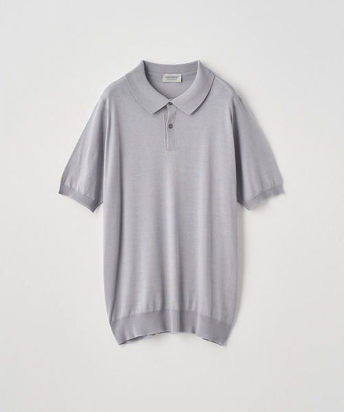 JOHN SMEDLEY（ジョンスメドレー）の「[Anglo Indian Gauze] 半袖ニットポロシャツ（ポロシャツ・メンズ・シルバー・L/S）」の2枚目の写真