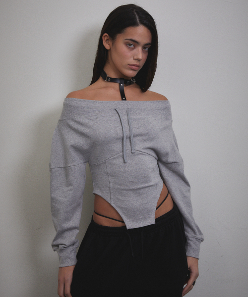 VOONT(ブント)の「Corset Off Shoulder Sweatshirt (GRAY)(スウェット・レディース・アッシュグレー・SMALL/MEDIUM)」の10枚目の写真