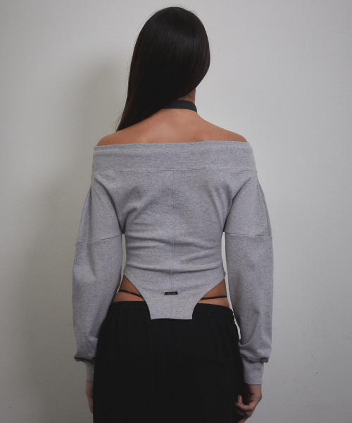 VOONT(ブント)の「Corset Off Shoulder Sweatshirt (GRAY)(スウェット・レディース・アッシュグレー・SMALL/MEDIUM)」の13枚目の写真