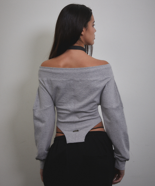 VOONT(ブント)の「Corset Off Shoulder Sweatshirt (GRAY)(スウェット・レディース・アッシュグレー・SMALL/MEDIUM)」の15枚目の写真