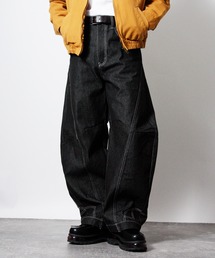 NYLAUS（ナイラス）の「【NYS】2026新作 リバースデザイン カーブパンツ バレルレッグパンツ リジッドデニム（デニムパンツ）」