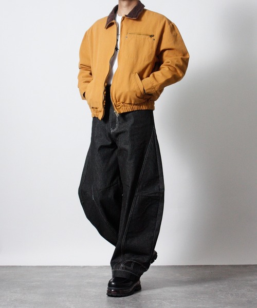 NYLAUS（ナイラス）の「【NYS】2026新作 リバースデザイン カーブパンツ バレルレッグパンツ リジッドデニム（デニムパンツ・メンズ・ブラック/インディゴブルー・L/M）」の19枚目の写真