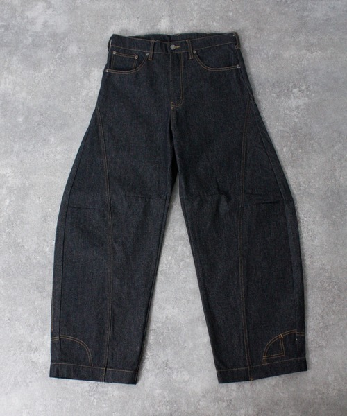 NYLAUS（ナイラス）の「【NYS】2026新作 リバースデザイン カーブパンツ バレルレッグパンツ リジッドデニム（デニムパンツ・メンズ・ブラック/インディゴブルー・L/M）」の20枚目の写真