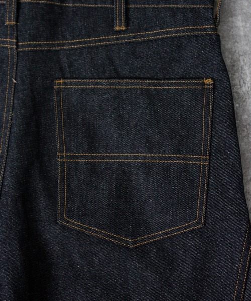 NYLAUS（ナイラス）の「【NYS】2026新作 リバースデザイン カーブパンツ バレルレッグパンツ リジッドデニム（デニムパンツ・メンズ・ブラック/インディゴブルー・L/M）」の6枚目の写真