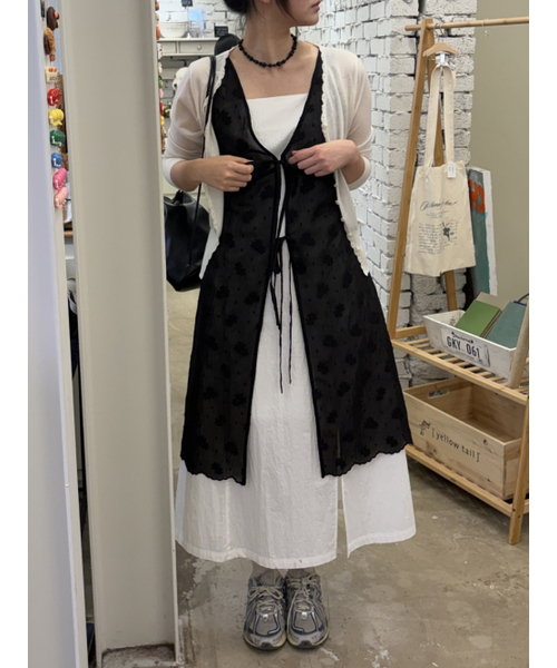 LENINA(レニーナ)の「ELINA layered lace dress_BLACK(ワンピース・レディース・ブラック・FREE)」の1枚目の写真