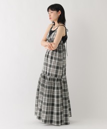 [WEB限定]ティアードチェックキャミワンピース