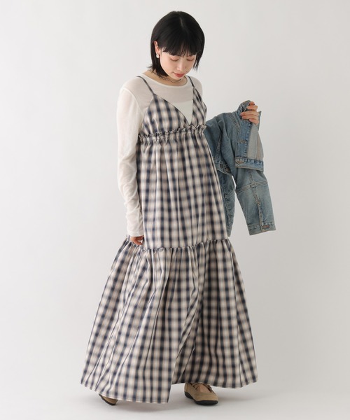 BAYFLOW（ベイフロー）の「[WEB限定]ティアードチェックキャミワンピース（ワンピース・レディース・ネイビー/グレー・FREE）」の8枚目の写真