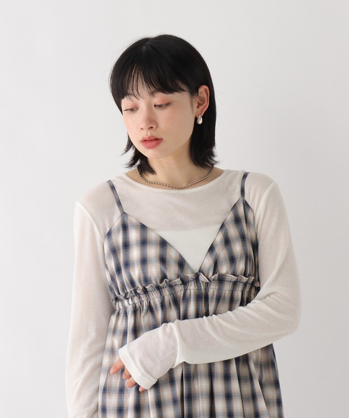 BAYFLOW（ベイフロー）の「[WEB限定]ティアードチェックキャミワンピース（ワンピース・レディース・ネイビー/グレー・FREE）」の9枚目の写真