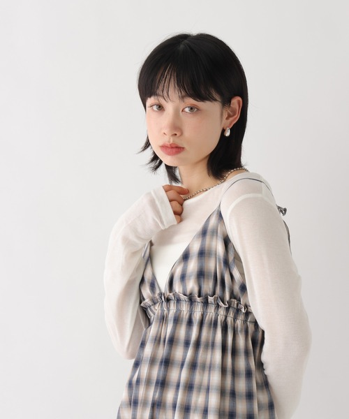 BAYFLOW（ベイフロー）の「[WEB限定]ティアードチェックキャミワンピース（ワンピース・レディース・ネイビー/グレー・FREE）」の11枚目の写真