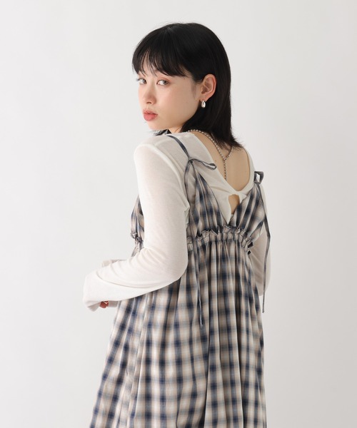 BAYFLOW（ベイフロー）の「[WEB限定]ティアードチェックキャミワンピース（ワンピース・レディース・ネイビー/グレー・FREE）」の12枚目の写真