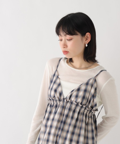 BAYFLOW（ベイフロー）の「[WEB限定]ティアードチェックキャミワンピース（ワンピース・レディース・ネイビー/グレー・FREE）」の13枚目の写真