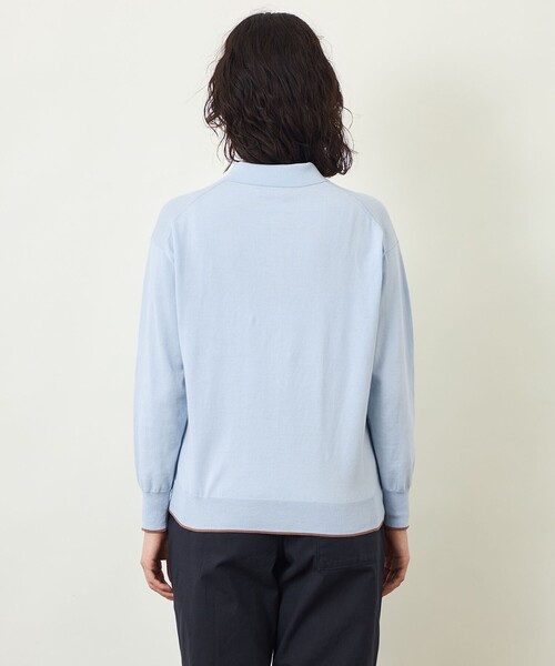 MACKINTOSH PHILOSOPHY(マッキントッシュ フィロソフィー)の「GREY LABEL ラインニットポロ(ポロシャツ・レディース・ブラック/ブルー系その他2/ブラウン系その他4・2/6)」の9枚目の写真