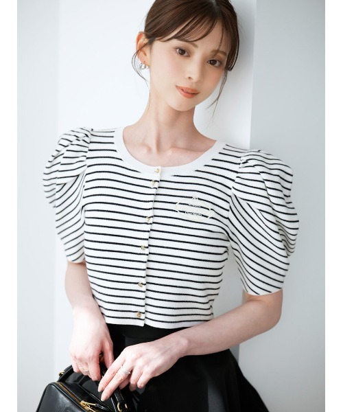 SNIDEL（スナイデル）の「【Chacott】コラボニットカーディガン（カーディガン/ボレロ・レディース・イエロー/ネイビー/その他/ホワイト・F）」の4枚目の写真