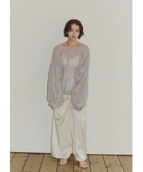 NOTREemor(ノートルエモア)の「lame tulle knit(ニット/セーター・レディース・ラベンダー/ホワイト・FREE)」の6枚目の写真