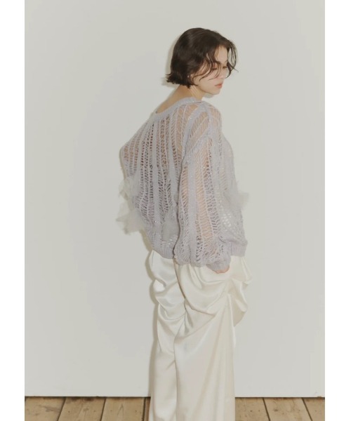 NOTREemor(ノートルエモア)の「lame tulle knit(ニット/セーター・レディース・ラベンダー/ホワイト・FREE)」の7枚目の写真