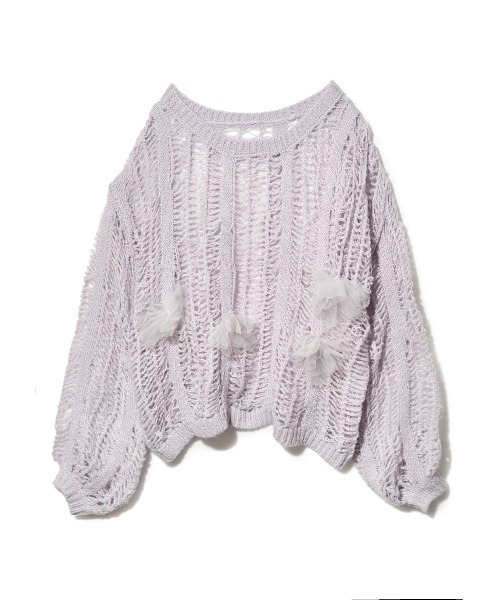 NOTREemor(ノートルエモア)の「lame tulle knit(ニット/セーター・レディース・ラベンダー/ホワイト・FREE)」の14枚目の写真
