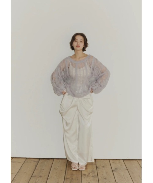 NOTREemor(ノートルエモア)の「lame tulle knit(ニット/セーター・レディース・ラベンダー/ホワイト・FREE)」の9枚目の写真
