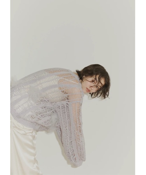 NOTREemor(ノートルエモア)の「lame tulle knit(ニット/セーター・レディース・ラベンダー/ホワイト・FREE)」の11枚目の写真