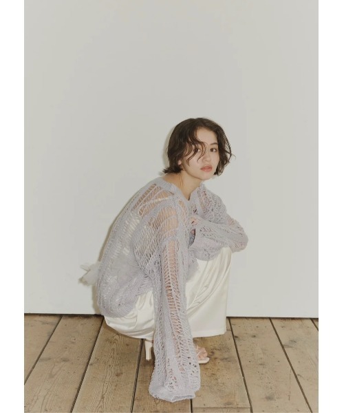 NOTREemor(ノートルエモア)の「lame tulle knit(ニット/セーター・レディース・ラベンダー/ホワイト・FREE)」の12枚目の写真