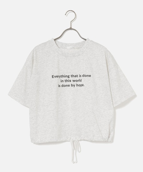 Honeys(ハニーズ)の「【ハニさら・接触冷感・UVカット】裾ドロストTシャツ(Tシャツ/カットソー・レディース・オートミール/グリーン/レッド/ブラック・L/M/S/SS)」の16枚目の写真