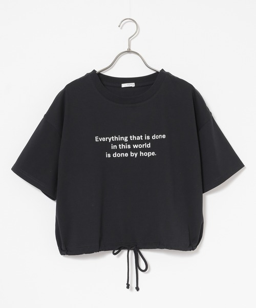 Honeys(ハニーズ)の「【ハニさら・接触冷感・UVカット】裾ドロストTシャツ(Tシャツ/カットソー・レディース・オートミール/グリーン/レッド/ブラック・L/M/S/SS)」の18枚目の写真
