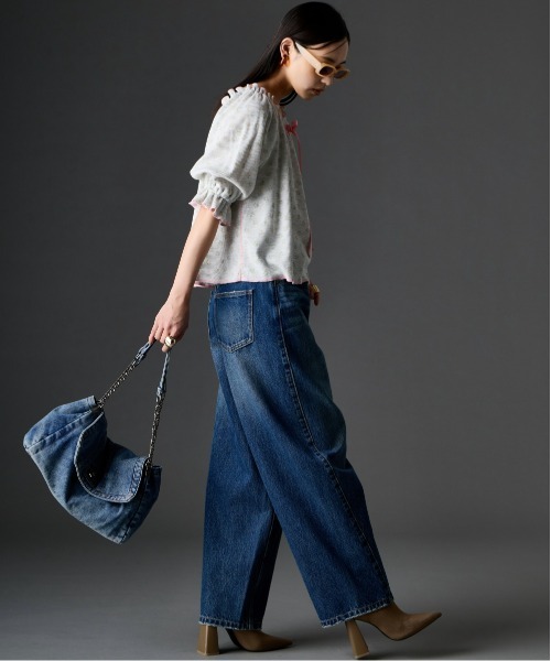 GEVS.(ジェイヴィス)の「ワッフル花柄プリントパフスリーブカットソー<大きいサイズ有>GEVS.(Tシャツ/カットソー・レディース・ライトグレー系/ネイビー系・3L/LL/L/M/5L/4L)」の17枚目の写真