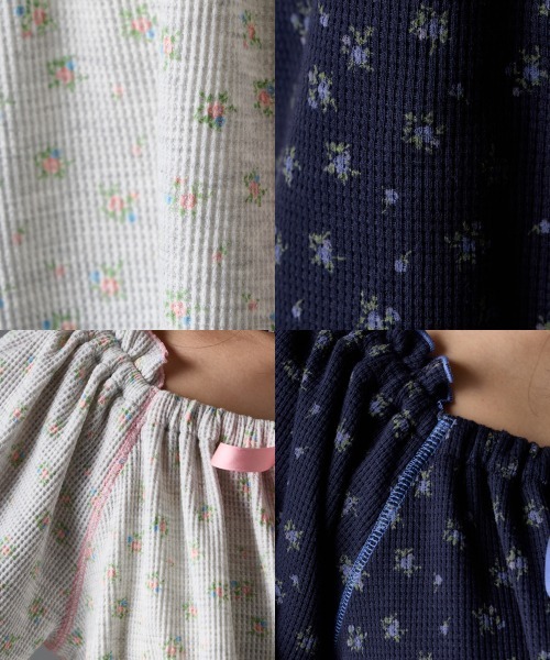 GEVS.(ジェイヴィス)の「ワッフル花柄プリントパフスリーブカットソー<大きいサイズ有>GEVS.(Tシャツ/カットソー・レディース・ライトグレー系/ネイビー系・3L/LL/L/M/5L/4L)」の20枚目の写真