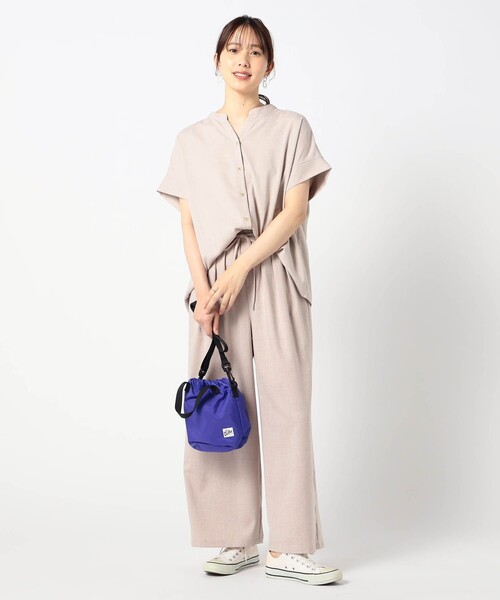 Grand PARK(グランドパーク)の「リネンライク 半袖シャツ(シャツ/ブラウス・レディース・グレー/チャコールグレー/ベージュ・FREE)」の4枚目の写真