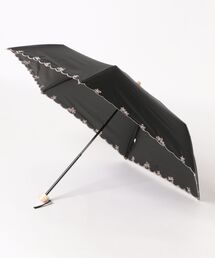 cachenez（カシュネ）の「カシュネ cachenez /【晴雨兼用　日傘　UVカット率・遮光率100％生地使用 】PUプチフラワー刺繍ミニ折りたたみ傘（折りたたみ傘）」