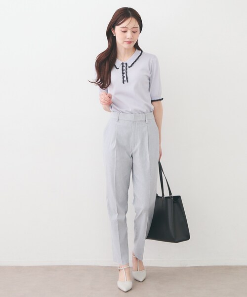 index（インデックス）の「Everyday！テーパードパンツ【洗濯機OK/吸水速乾/接触冷感/透け防止】《XS～LL/6col》（その他パンツ・レディース・オフホワイト/ネイビー系2/ネイビー/グレー系1/ライトグリーン/ブラック系1・38/36/34/03/02/44/42/40）」の10枚目の写真