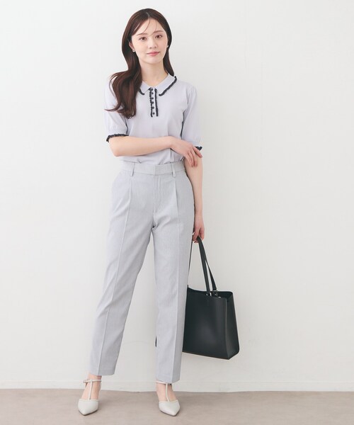 index（インデックス）の「Everyday！テーパードパンツ【洗濯機OK/吸水速乾/接触冷感/透け防止】《XS～LL/6col》（その他パンツ・レディース・オフホワイト/ネイビー系2/ネイビー/グレー系1/ライトグリーン/ブラック系1・38/36/34/03/02/44/42/40）」の11枚目の写真