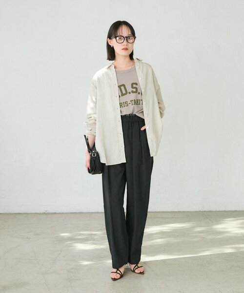 RIVE DROITE（リヴドロワ）の「予約【撥水機能付き】コットンライクイージーパンツ（その他パンツ・レディース・カーキ/ブラック/ベージュ・38/36）」の4枚目の写真