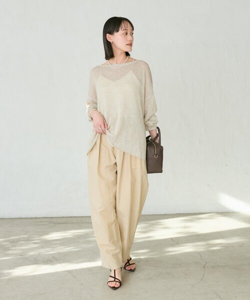 RIVE DROITE（リヴドロワ）の「予約【撥水機能付き】コットンライクイージーパンツ（その他パンツ・レディース・カーキ/ブラック/ベージュ・38/36）」の19枚目の写真