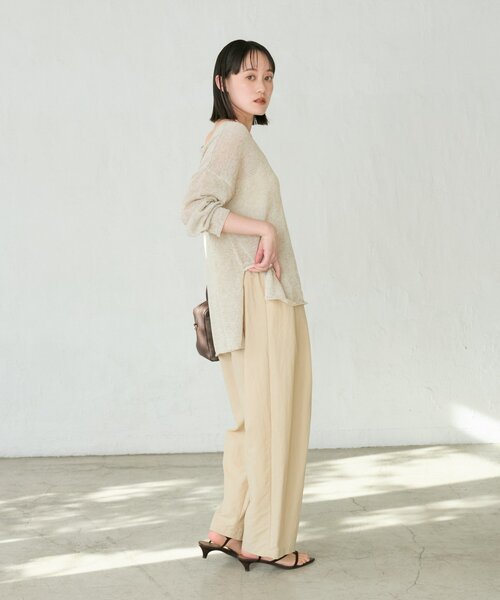 RIVE DROITE（リヴドロワ）の「予約【撥水機能付き】コットンライクイージーパンツ（その他パンツ・レディース・カーキ/ブラック/ベージュ・38/36）」の21枚目の写真