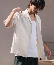 CAMBIO(�J���r�I)��mhs2621-Crinkle Fablic Open Collar Short Sleeve Shirts �I�[�v���J���[�����V���c(PF-261-019)(�V���c/�u���E�X)