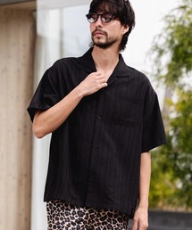mhs2621-Crinkle Fablic Open Collar Short Sleeve Shirts オープンカラー半袖シャツ(PF-261-019)