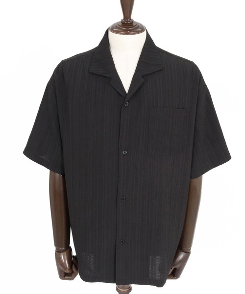 CAMBIO(カンビオ)の「mhs2621-Crinkle Fablic Open Collar Short Sleeve Shirts オープンカラー半袖シャツ(PF-261-019)(シャツ/ブラウス・メンズ・ナチュラル/ブルー/ブラック・M/L)」の18枚目の写真