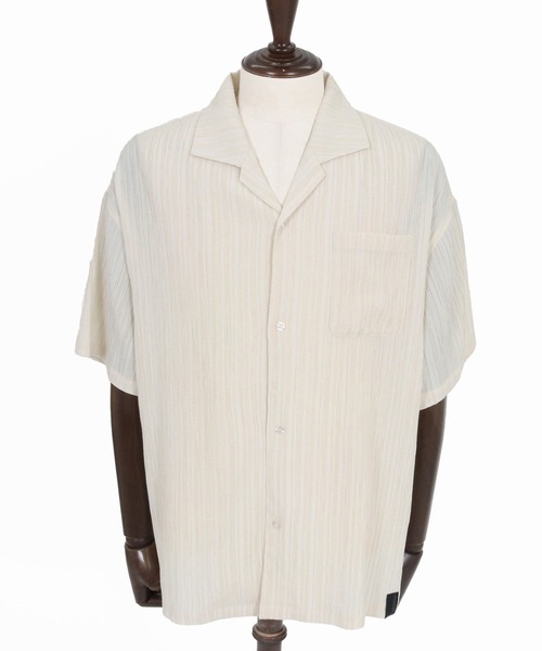 CAMBIO(カンビオ)の「mhs2621-Crinkle Fablic Open Collar Short Sleeve Shirts オープンカラー半袖シャツ(PF-261-019)(シャツ/ブラウス・メンズ・ナチュラル/ブルー/ブラック・M/L)」の20枚目の写真