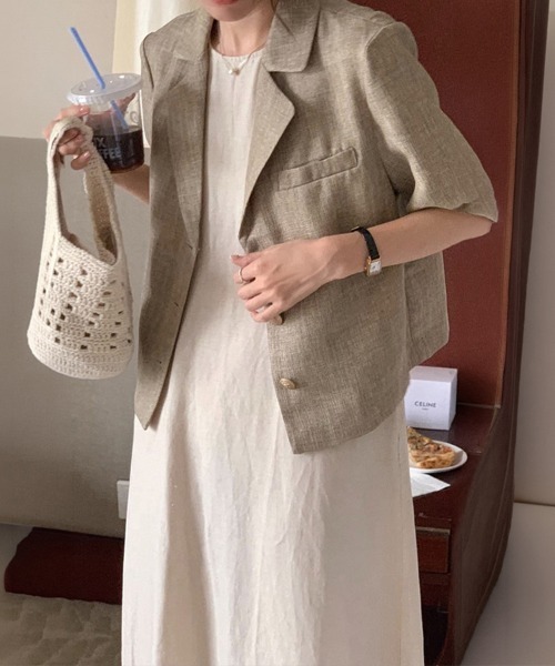 SallyLunn(サリーラン)の「バックアクセント ノースリーブワンピース(ワンピース・レディース・ライトベージュ/ブラック・MEDIUM/LARGE)」の8枚目の写真