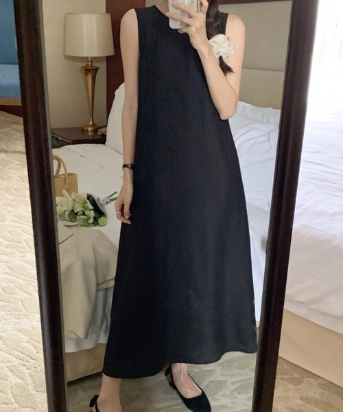 SallyLunn(サリーラン)の「バックアクセント ノースリーブワンピース(ワンピース・レディース・ライトベージュ/ブラック・MEDIUM/LARGE)」の18枚目の写真